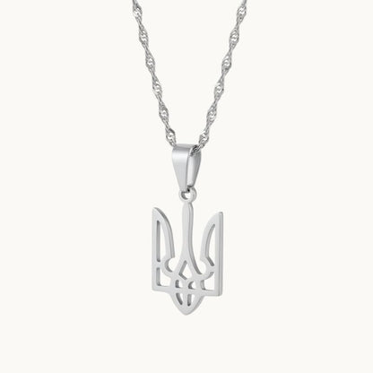 Pendentif trident ukrainien en argent - bijou de l'Ukraine élégant